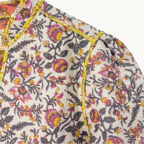 NWOT LLANI x Free People Sofi Reversible Floral Jacket | Small | Ivory/Coral - Picture 10 of 15